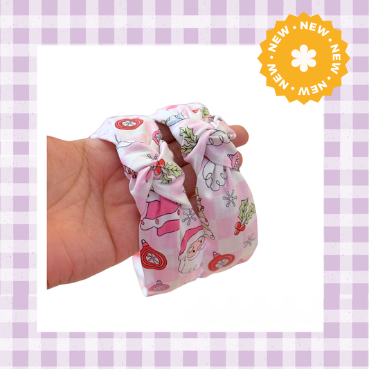 Pink Christmas  Knotted Headband