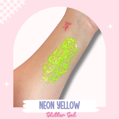 Neon Yellow Glitter Hair Gel