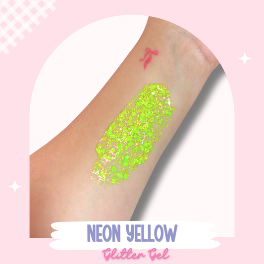 Neon Yellow Glitter Hair Gel