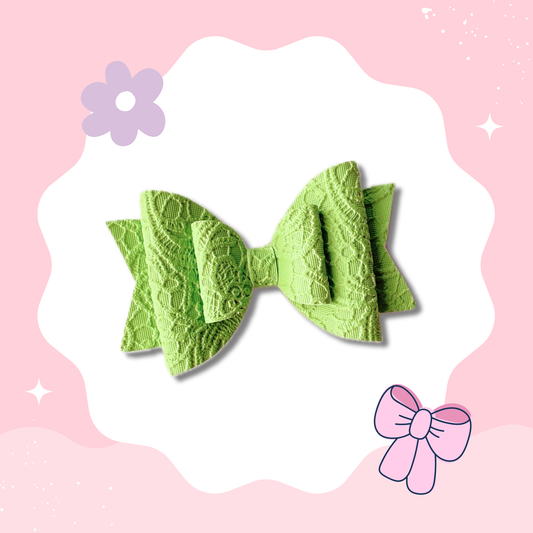 Green Embossed  XL Bow