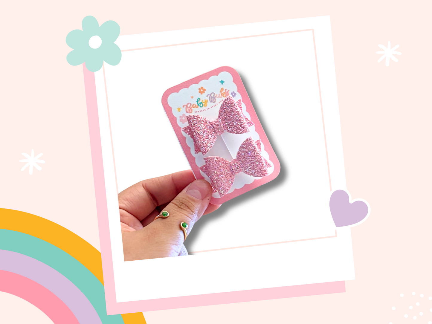 Baby Pink Glitter Mini Piggy Set