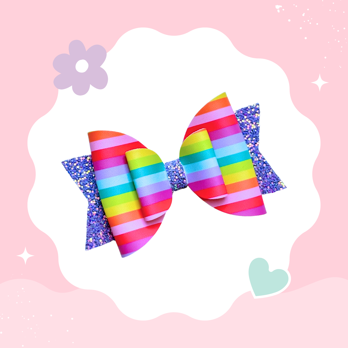 Rainbow Stripes XL Bow