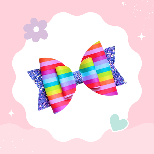 Rainbow Stripes XL Bow