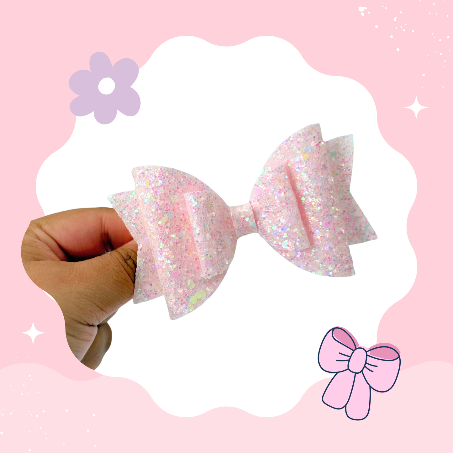 Glitter Light Pink Bow