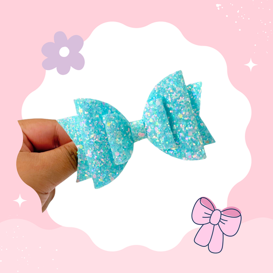 Glitter Baby Blue Bow