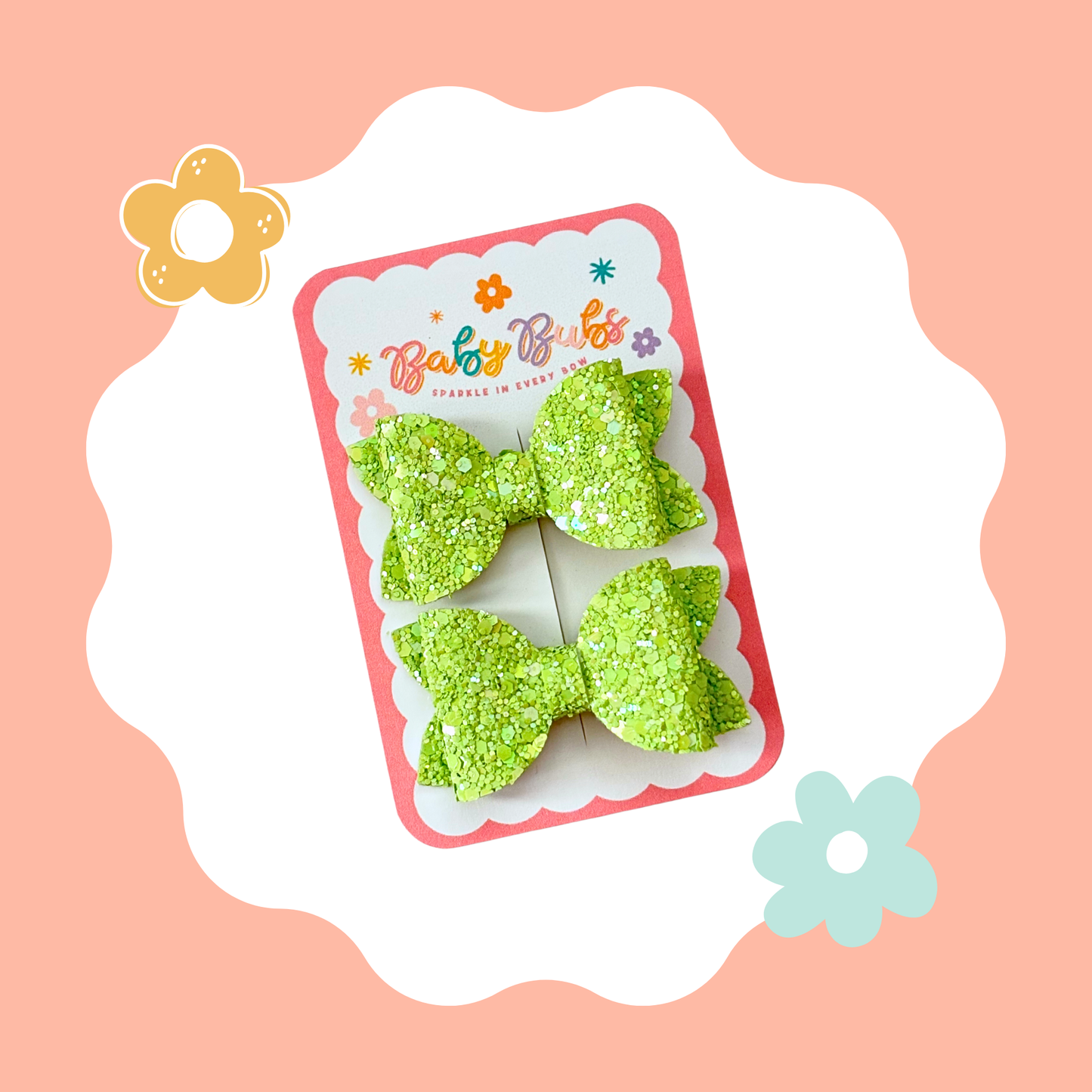 Lime Green Glitter Piggy Set