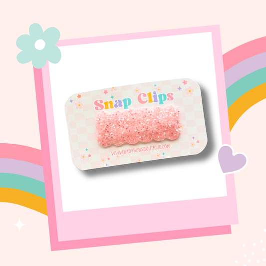 Baby Pink Glitter Snap Clip