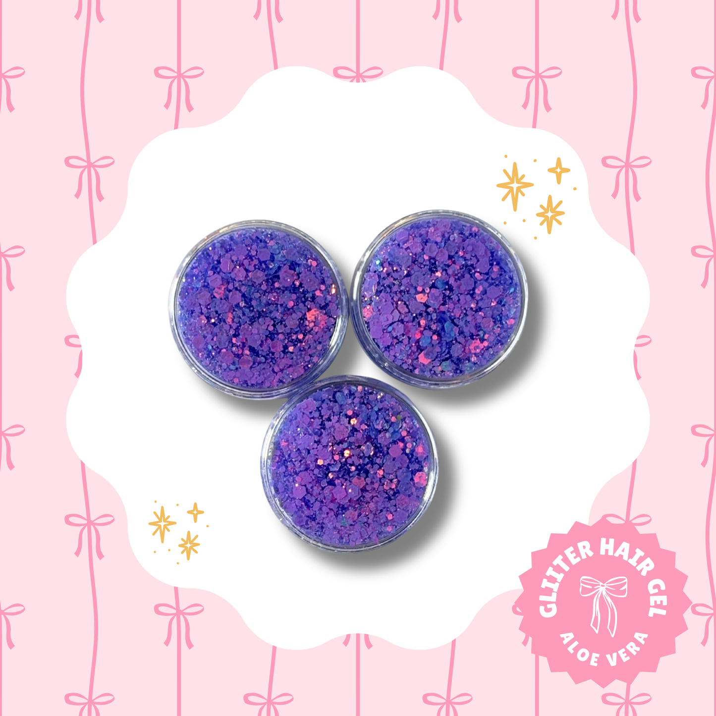 Neon Purple Glitter Hair Gel
