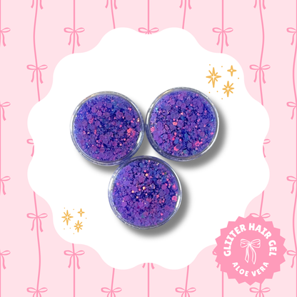 Neon Purple Glitter Hair Gel
