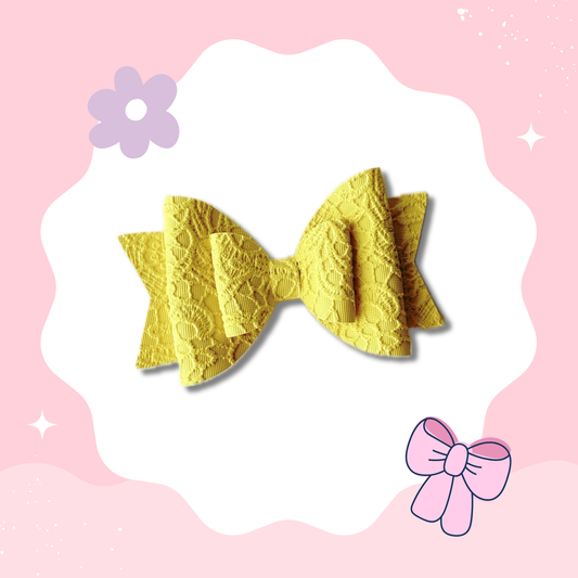 Yellow Embossed  XL Bow