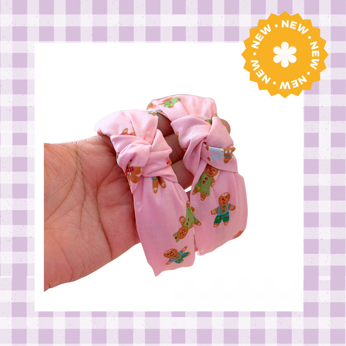 Pink Gingerbread Knotted Headband