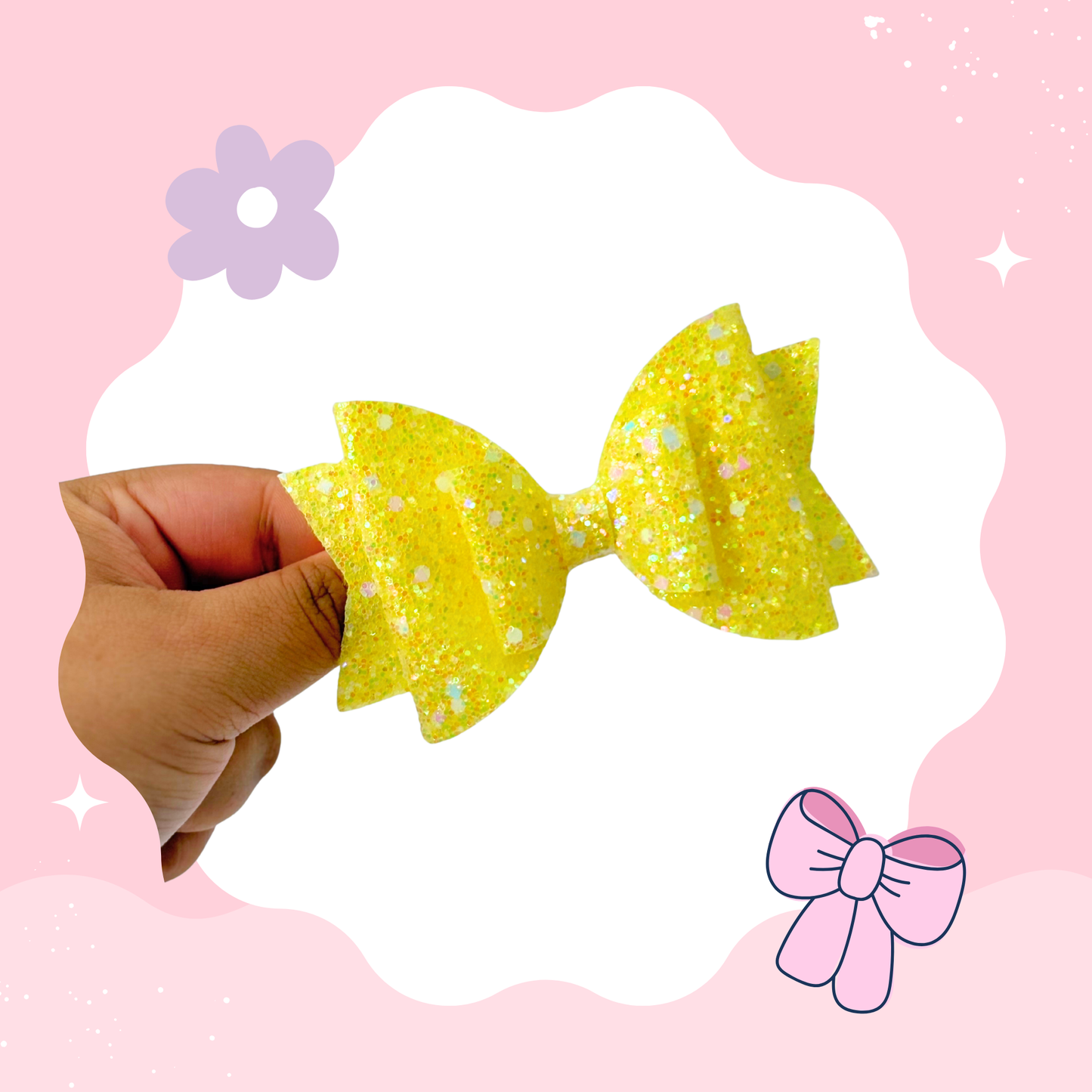 Glitter Yellow Bow