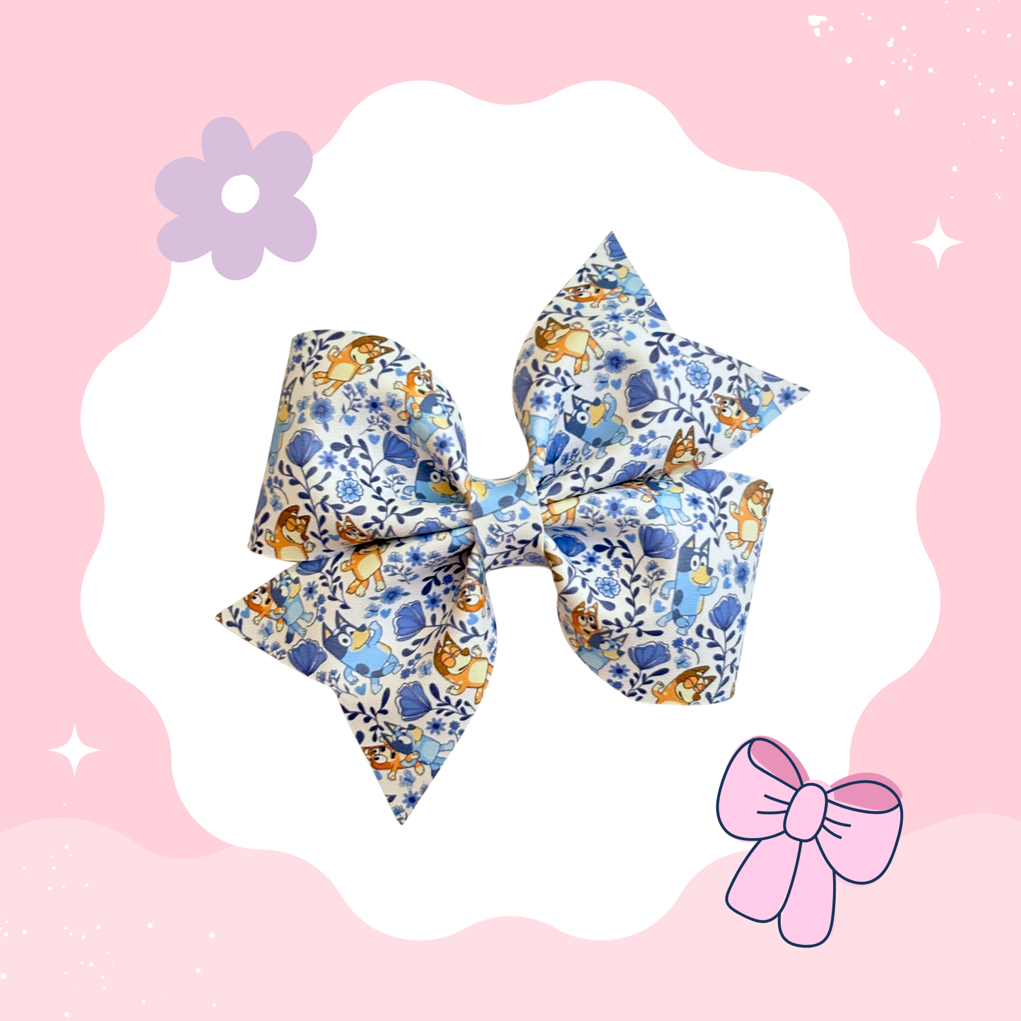 Blue Dog Floral XL Bow