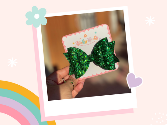 Green Glitter XL Bow