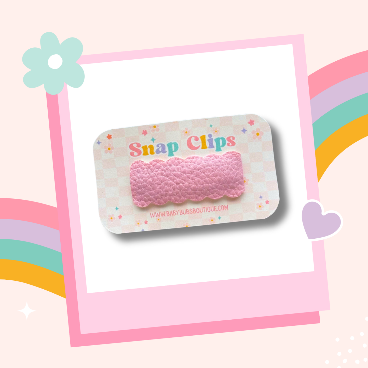 Solid baby Pink Snap Clip