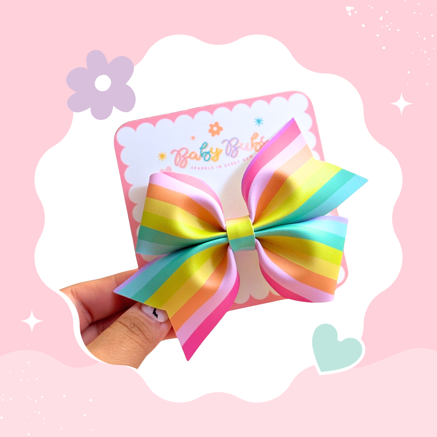 Rainbow Stripes XL Bow