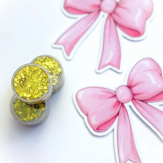 Holo Yellow Glitter Hair Gel