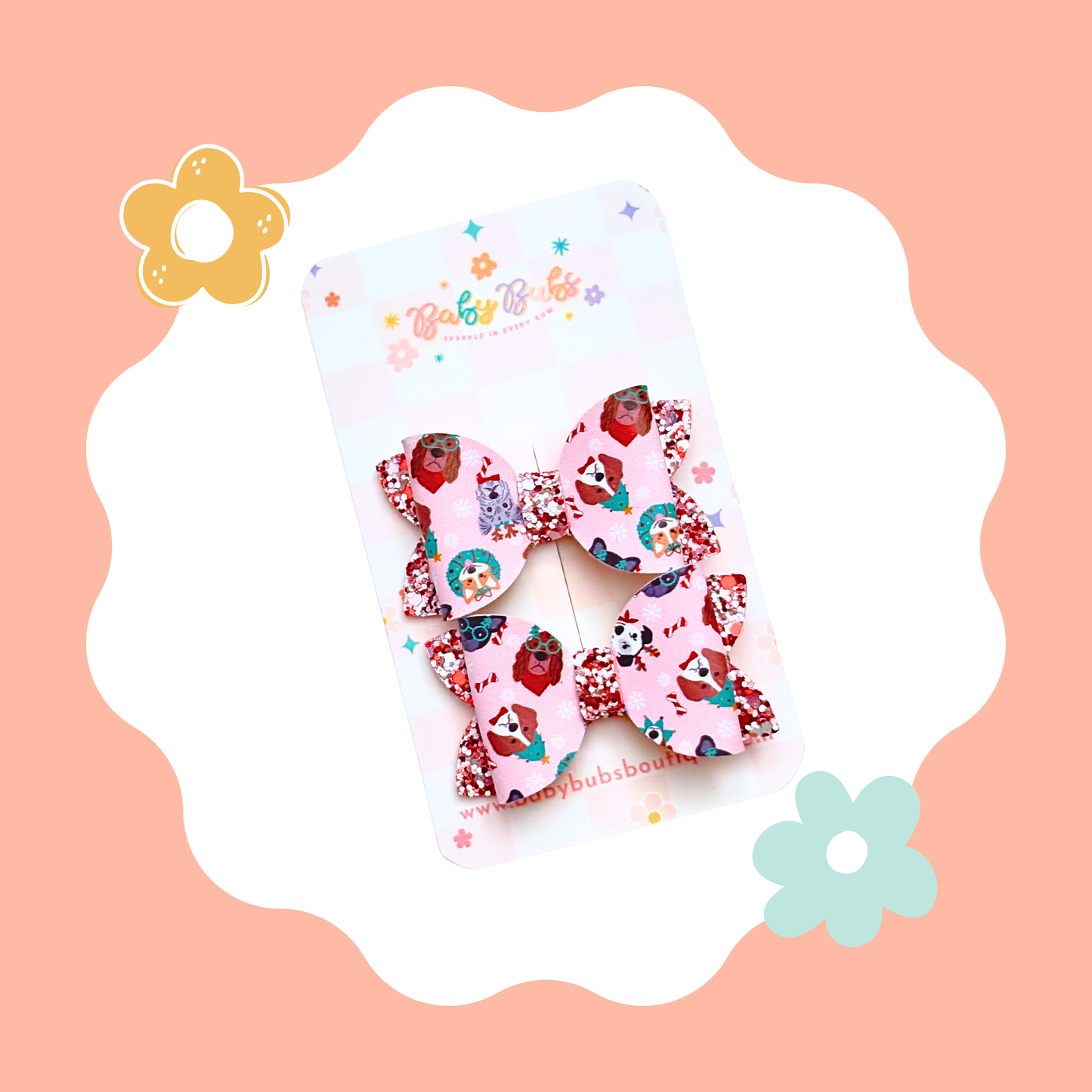 Christmas Pups (Pink) Piggy Set