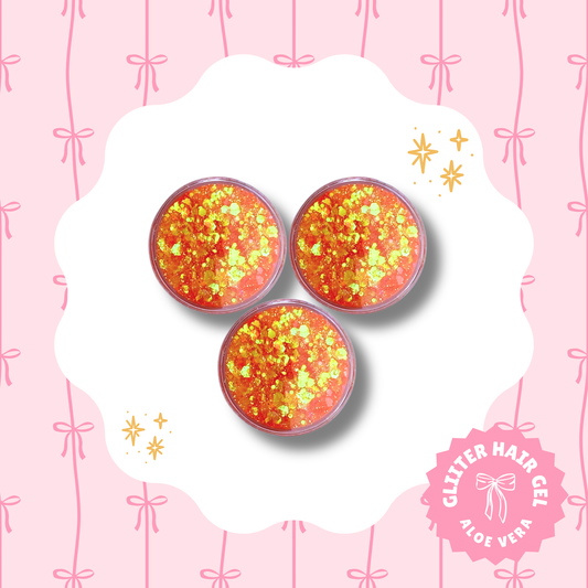 Orange Glitter Hair Gel