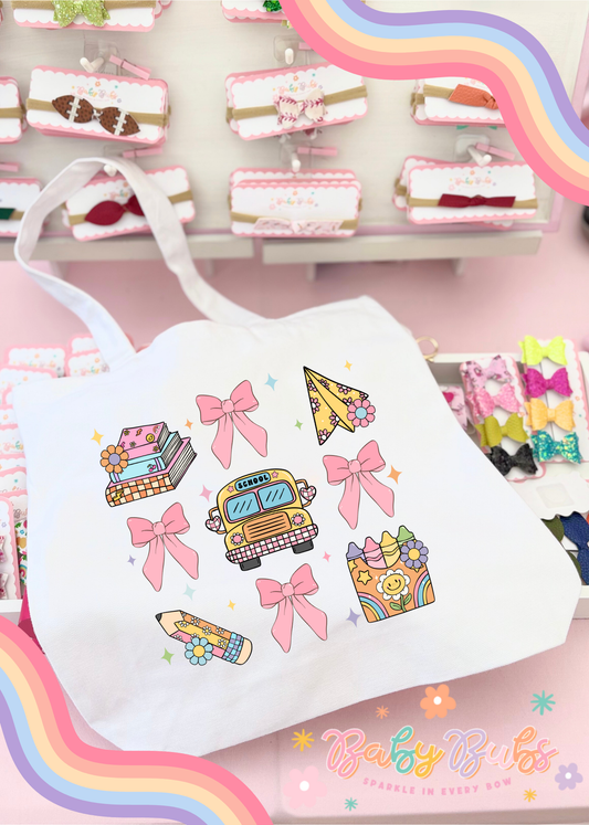 School & Bows Tote Bag