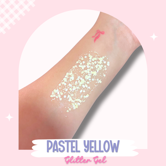 Pastel Yellow Glitter Hair Gel