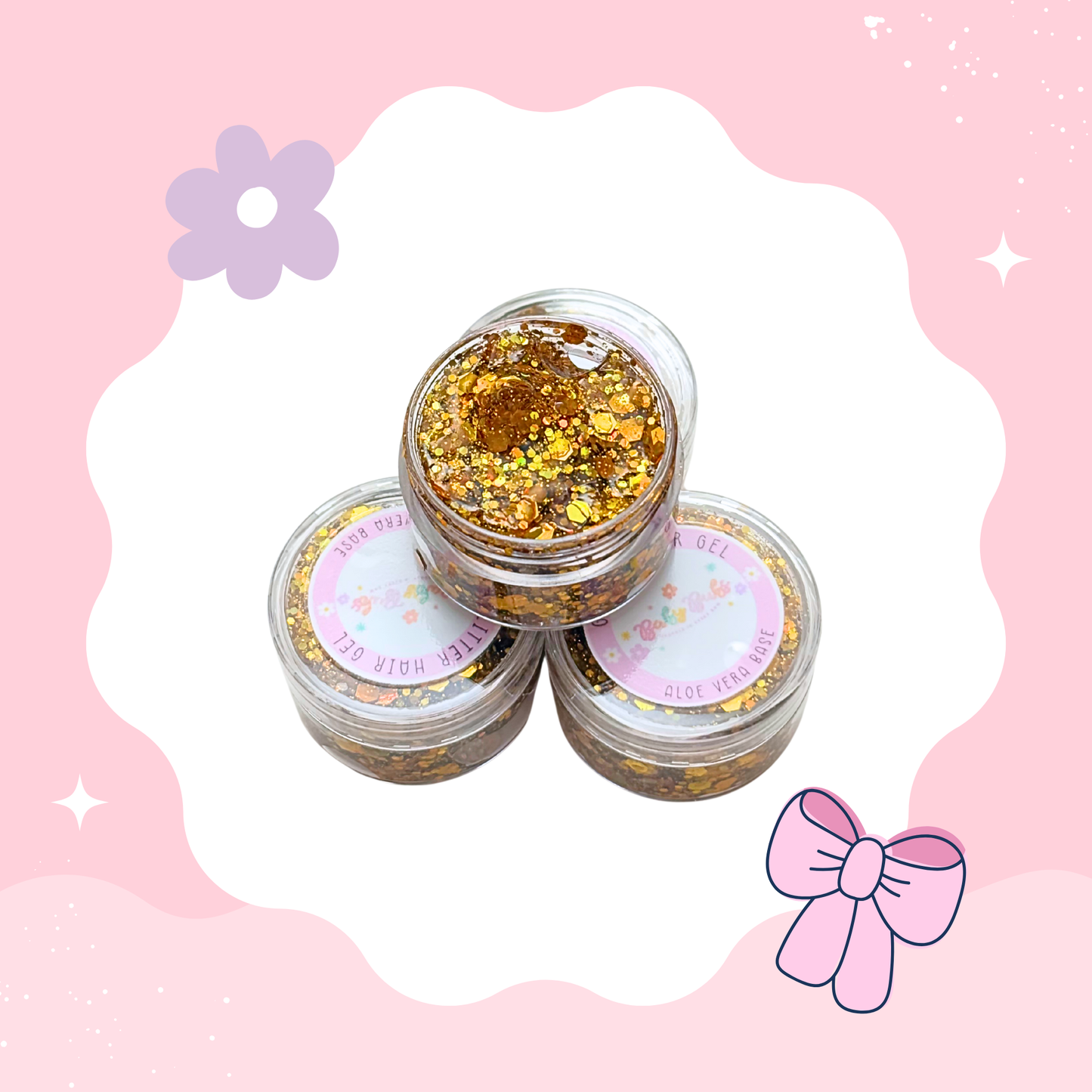 Golden Glitter Hair Gel