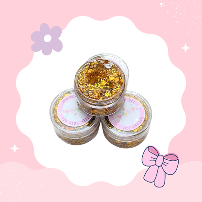 Golden Glitter Hair Gel