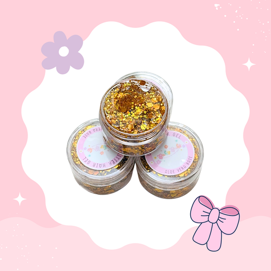 Golden Glitter Hair Gel