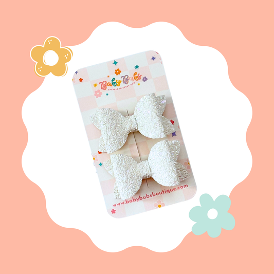 White Glitter Piggy Set