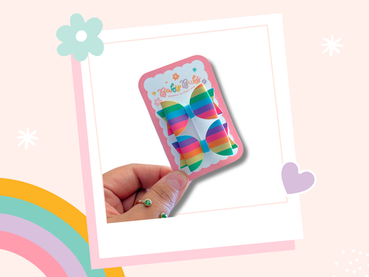Rainbow Stripes Mini Piggy Set