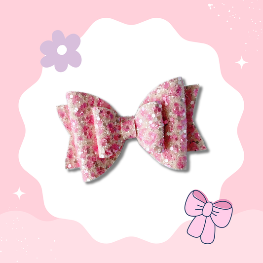 Cheetah Pink Glitter XL Bow