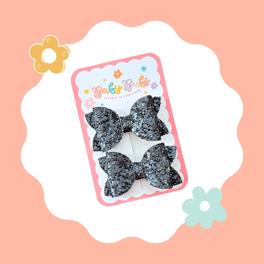 Dark Grey Glitter Piggy Set
