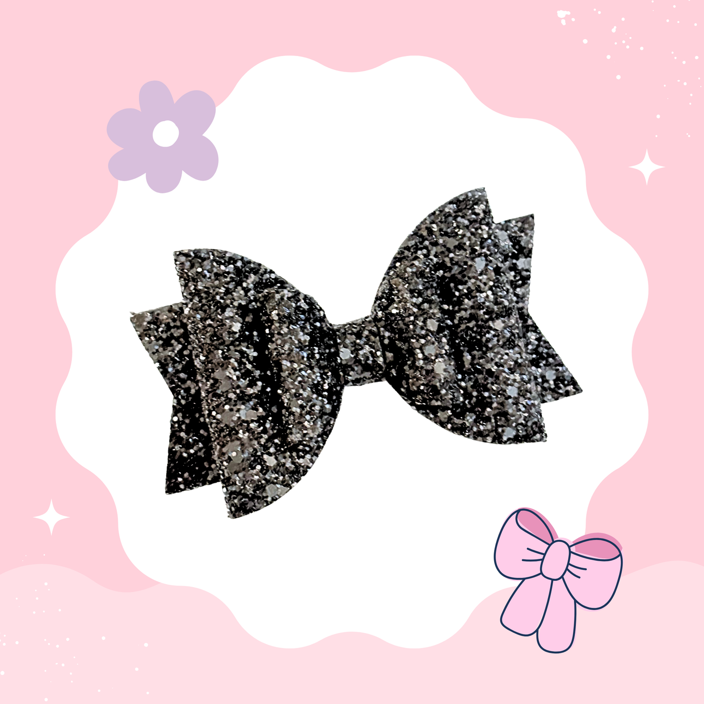 Black Glitter XL Bow