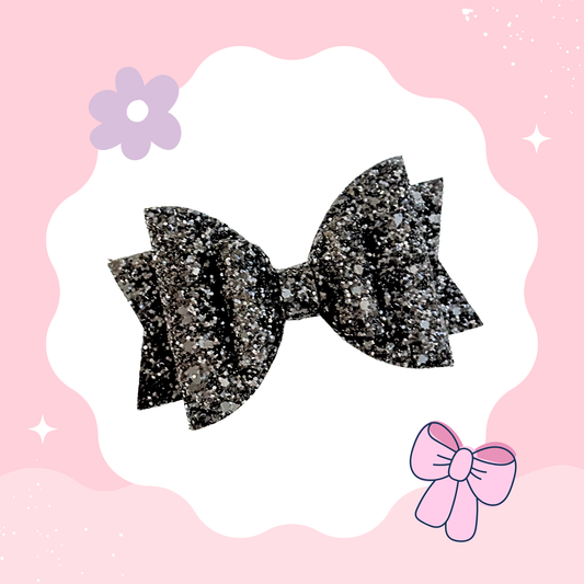 Black Glitter XL Bow