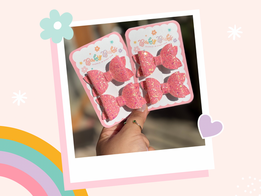 Coral Glitter Piggy Set