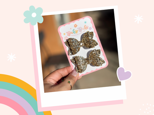 Gold Glitter Piggy Set