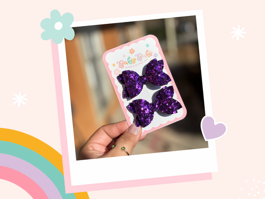 Purple Glitter Piggy Set