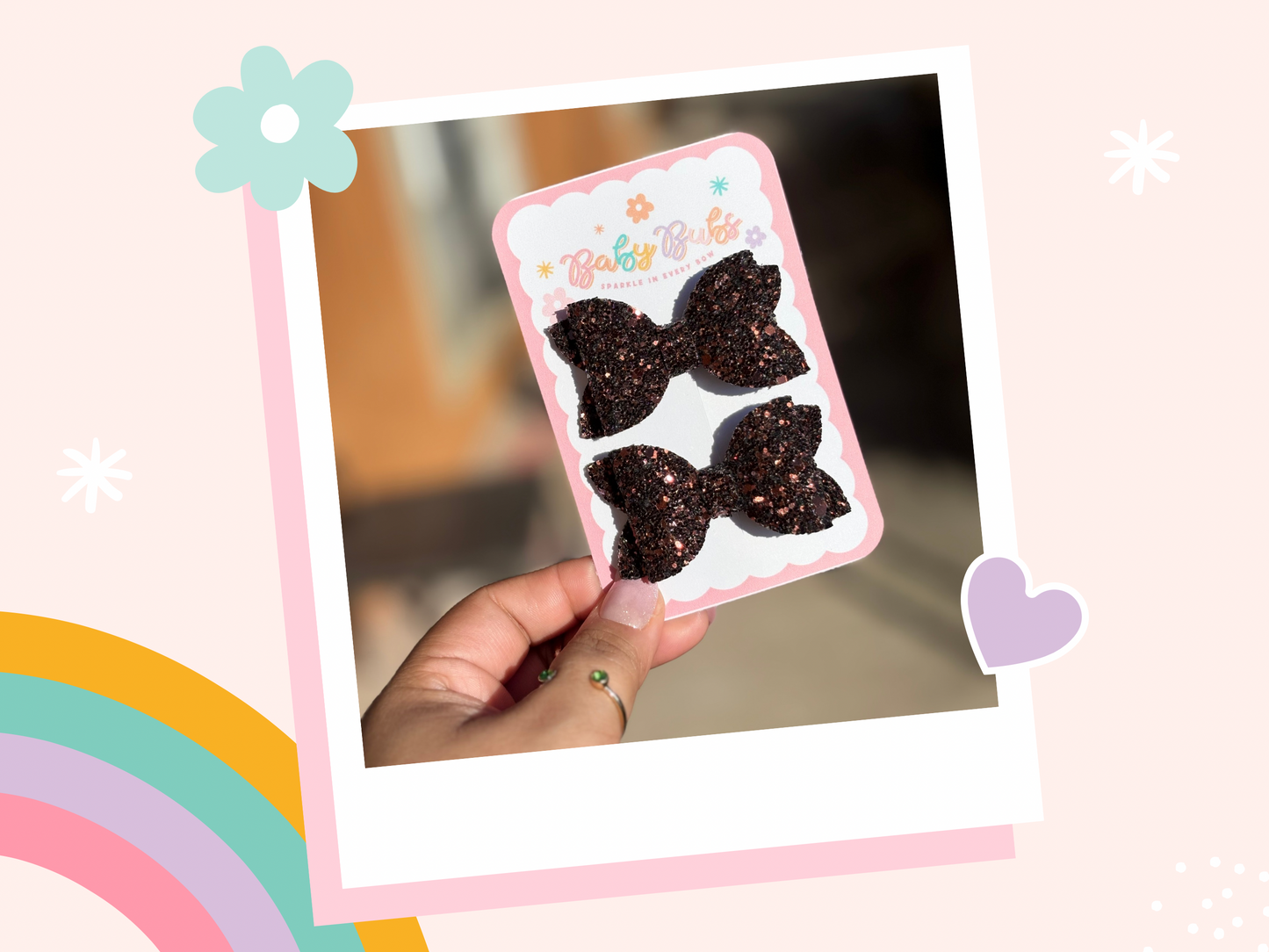 Brown Glitter Piggy Set