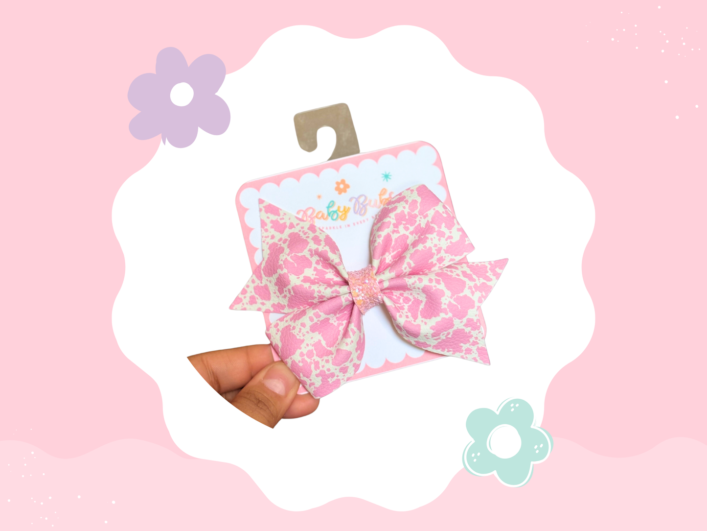 Pink Moo XL Bow