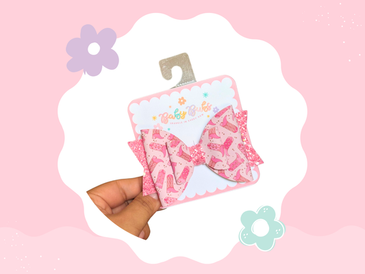 Pink Boots XL Bow