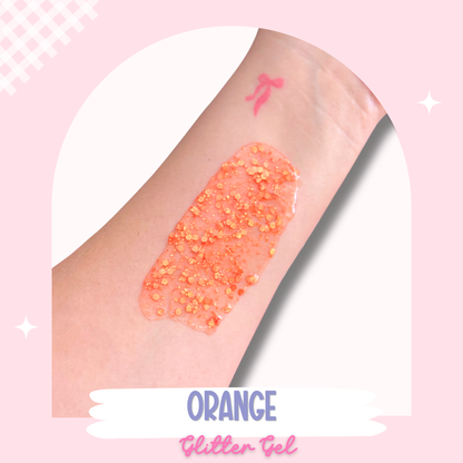 Orange Glitter Hair Gel